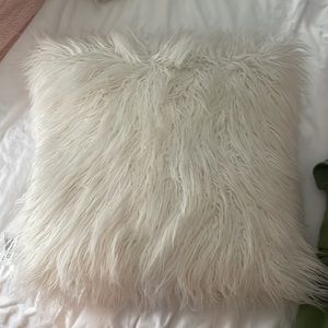 White fur pillows